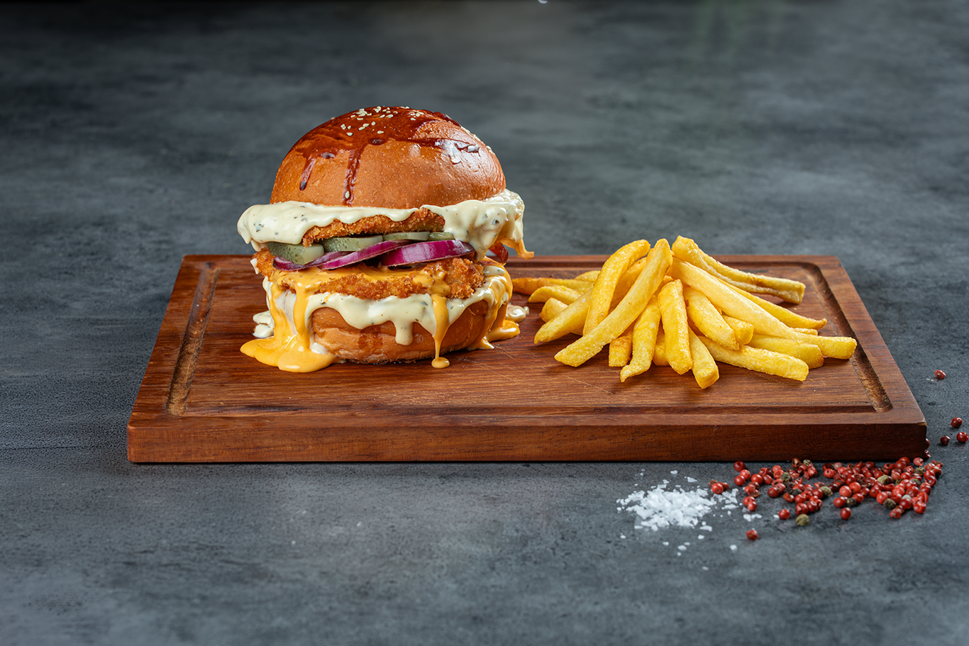 Route Double Çıtır Tavuk Burger